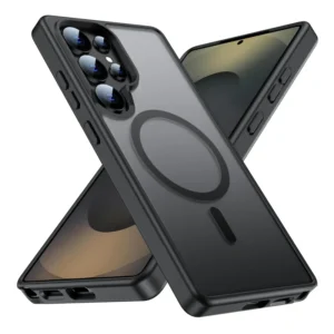 Edge Case for Samsung Galaxy S25 Ultra Magnetic Matte Translucent Shockproof Bumper Cover S23 Plus S22 S21 Hard PC Cover