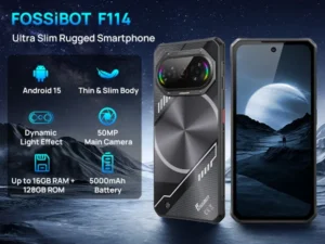 F114 8GB+256GB Rugged Smartphone 5000mAh 18W Fast Charge Waterproof 50MP Camera Dynamic Breathing Light NFC Unlocked