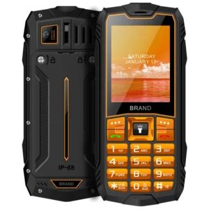 F58 Customized LOGO Private Label GSM 2.4Inch Dual SIM Feature Rugged Keypad Bar Phone 2G Big Torch 0.08MP Camera FM BT
