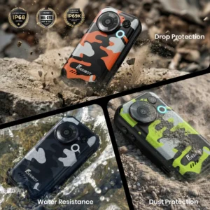 FOSSiBOT F116 Pro 5G Mini Rugged Phone Action Camera Android 16 33W Fast Charge 12GB RAM 256GB ROM Mobile Phone for Adventure