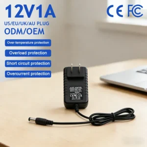 Factory Direct Sales of US Plug 12V1A Power Adapter 12volts 1000mA Power Supply AC DC 12W Power Adapter for LED Strip Lights