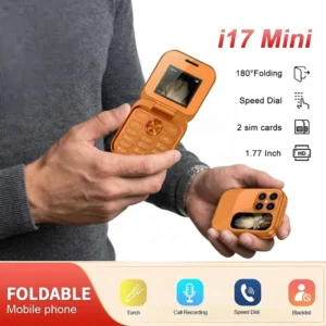 Factory Mini Phone I17 PRO Dual SIM Card Fold Mobile Phone 2G Network Video Player Mini Size Folding Feature Phone