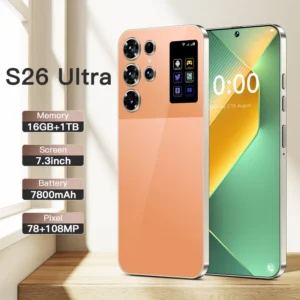 Factory S26 Ultra 5G Smartphone 100W Quick Charge 7.3 Inch HD 120Hz OLED Screen Decacore 16GB+1TB Android15 108MP