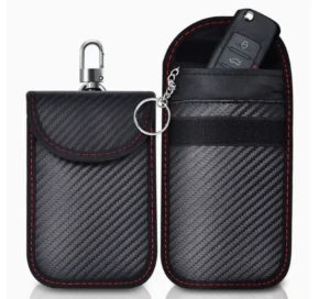 Faraday Bags for Phones and Car Key Carbon Fiber Surface Signal Blocking Pouch Car Key WiFi RFID GPS Blocker Case