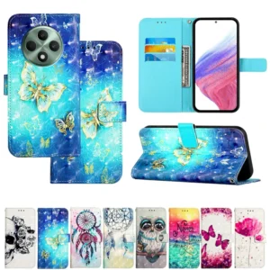 Flip PU Leather Stand Cover for OPPO Reno 12 Pro 5G Reno 12 5G Reno 12 F 5G 3D Cartoon Wallet Leather Case