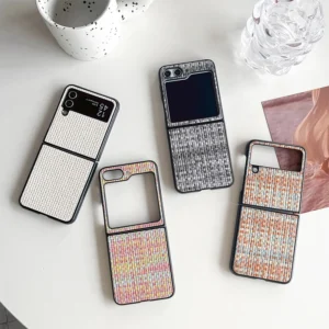 Folding Screen Woven Hard Shell Ultra Thin Phone Case for Samsung Zflip 5 Flip 4 Flip 6 W24flip Zflod6 Findn3Flip