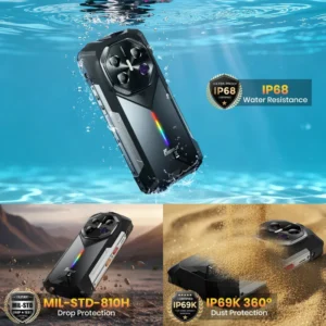 Fossibot F113 120Hz 6.78 Inch Android 15 12GB 256GB 20000mAh 64MP NFC Night Vision 5G Rugged Smartphone