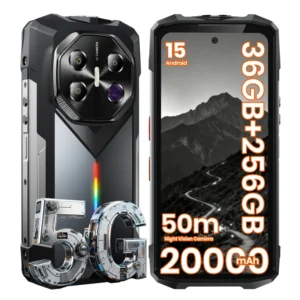 Fossibot F113 5G CDMA GSM 20000mAh Battery 50MP Camera IP68/IP69 Waterproof Android 15 12GB+256GB Rugged Unlocked Outdoor Phone