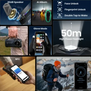 Fossibot F113 Android15 5G Camping Adventure Gaming Outdoor 6.78″ IPS Screen NFC 20000mAh Long Distance Night Rugged Smartphone