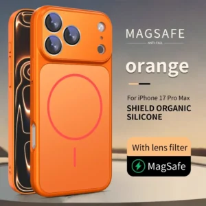 Full Metallic Camera Lens Protection Matte Organic Silicone Case for iPhone 17 15 16 14 13 Pro Max Shockproof Hard Back Cover