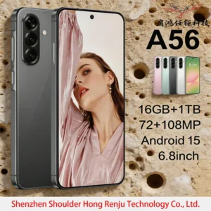 Full Screen Cell Phones A56 16G+1TB Android 5G Smartphone Global Gaming Phone LTE Cellular 108MP Android 15