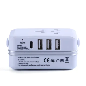 Gift Items Power Adaptor Universal Travel Adapter with Type C and 3 USB Smart Socket Charger