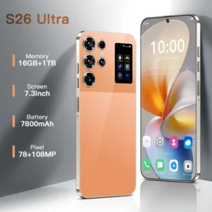 Global Version S26 Ultra 5G Smartphone Deca Core 16GB+1TB 7.3″ 120Hz 72MP+108MP Dual SIM HD Full Display Android 15 Face Unlock