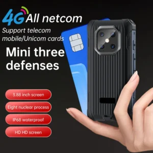 Global Version Unlocked 4G LTE Mini Rugged Phone 3.88 Inch 6GB 128GB Octa Core Android 12 IP68 Waterproof Pocket Size Smartphone