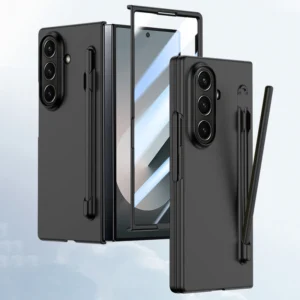 Hard PC Foldable Phone Case with Screen Protector Earthquake Resistant for Compatible Color Folding Cover and Pen Slot