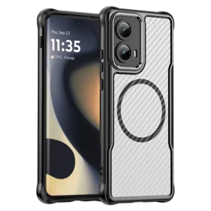 Hard TPU PC Carbon Fiber Magnet Anti Fall Tough Mobile Case for Motorola Edge