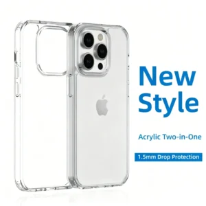 High Anti Shock Transparent Hard PC Cell Phone Case Soft TPU Clear Cover for iPhone 13 14 15 16 17 18 Pro Max