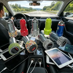 High Current Fast Charging USB Car Phone Charger Multi Hole Car Fast Charging Auto Interior Power Supply Car Charger