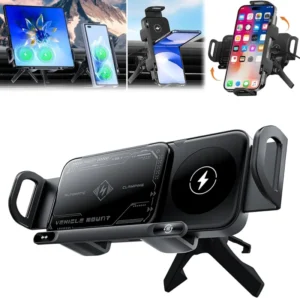 High Intelligent Mobile Phone Pad Holder 2 in 1 Auto Rotating Phone Holder One Touch Rotatable Car Vent Phone Mount
