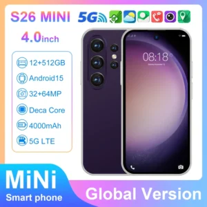 Hot S26 Ultra Mini 5G Android Smartphone 12+512GB 4.0″ 64MP 4000mAh Deca Core Unlocked