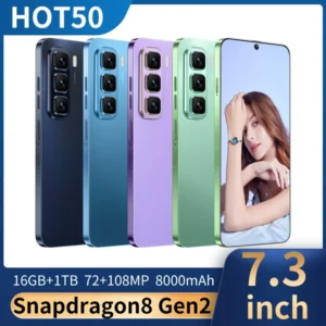 Hot50 Cellphones Android 13 Smartphone 16GB+1TB Octa Core 5G Mobile Phone