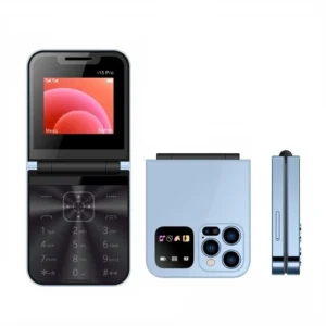 I15 Pro Mini Flip Phone 2.4″ Screen Dual SIM Card 2G GSM Automatic Call Recording BT FM Camera Type C Foldable Feature Mobile