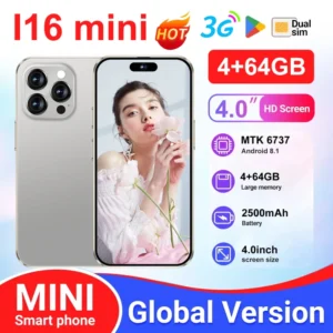 I16 Mini 4G HD Smart Phone 4 inch Screen Small sized Student specific Quad Core Android Mobile Phone 5MP Camera Fingerprint