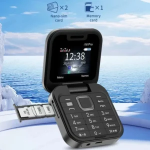 I16 Pro Dual SIM Dual Standby Cell Phone Flip Mobile Design for Bluetooth QWERTY Keyboard LED Camera Gaming Small Flip Phone