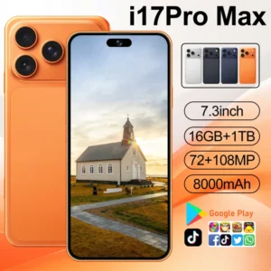 I17 Pro Max 5G Smartphone 90Hz 6.9-inch HD Display 108MP Rear Camera 16GB+1TB Storage Deca core Snapdragon 800 French