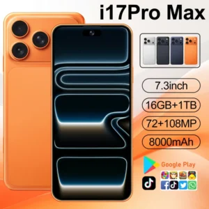 I7 Pro Max Smartphone 5G Dual SIM Dual Standby 16GB+1TB 8000mAh Battery I17 Pro Max P OLED Display Mobile Phone