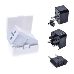 International Worldwide Travel Plug Adapter 3 Piece Set for Cell Phones Battery Chargers Laptops