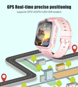 Kids 4G Android Watch 4G LTE SIM Card Smart Watch Phone Class Mode SOS Alarm Face Unlock Dual Camera GPS Watch