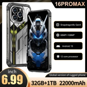 Kingkong 5 Rugged Phone 32GB+1TB 6.99″ AMOLED 32MP+108MP 22000mAh NFC 4G/5G Rugged Smartphone