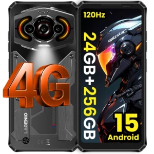 LAGENIO Panther1 4G 120Hz Android 15 Rugged Phone 24GB+256GB Storage 5150mAh Large Battery Drop-Resistant Smartphone