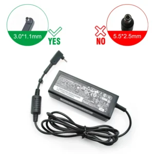 Laptop Adapter 19V 2.37A 3.0*1.1mm 45W B116 N15Q3 S7 391 V3-371 A13-045N2A Power Charger with Cord Cable