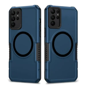 Len Circle Hard Case Shockproof TPU+PC Cell Phone Case for Samsung Galaxy S23 Ultra