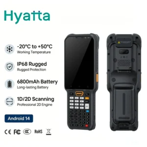 Long Distance Scanning Android 14 IP68 Rugged PDA 47 Keys Wrist Strap Qualcomm 4GB+64GB 6800mAh Hot Swap Battery