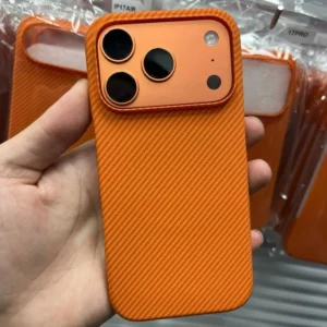 Luxury Carbon Fiber Magnetic Shockproof Hard Mobile Phone Case for 17 16 15 Pro Max 14 13 12