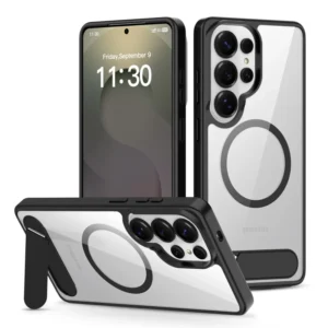 Luxury Clear 2.0mm Back Panel Hard TPU PC Armor Phone Case for Samsung Galaxy S26 Ultra S25FE Transparent Magnetic Charging Case