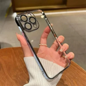 Luxury Electroplated Phone Hard Case for iPhone 11 12 13 14 Pro Max XS X XR 7 8 Plus Mini Transparent Cases Cover