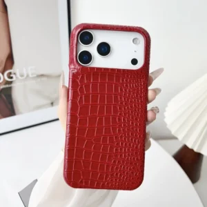 Luxury Fashion Crocodile PU Leather Hard PC Phone Cover Case for iPhone 17 16 15 14 13 12 11 Pro Max