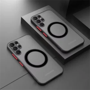 Luxury Frosted Magnetic Wireless Charging Back Case for Samsung Galaxy S26 S25 S24 S23 S22 S21 Note 20 10 Ultra S25+ S20 S21FE