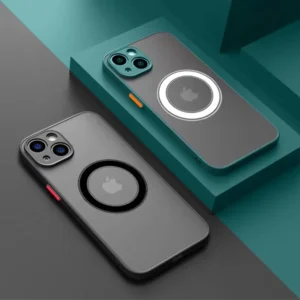 Luxury Frosted Magnetic Wireless Charging Back Case for iPhone 17 16 15 14 13 11 12 Pro Max + Mini XS Max Armor Matte Hard Cover