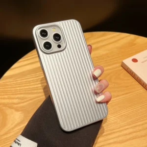 Luxury Hard PC Cell Phone Case for iPhone 17 16 15 14 13 12 11 Plus Pro Max Simple Suitcase Mobile Cover with Electroplate Craft