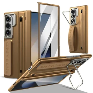 Luxury Shockproof Hard Cover with Lens Bracket for Samsung Z Fold 8 7 6 5 4 Foldable Case with Strap Pen Screen Protector