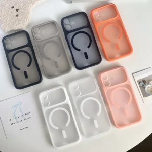Luxury Skin Feel Matte Magnetic Case For IPhone 16 17 Pro Max Detachable Lens Guard Shockproof Hybrid Protective Back Cover