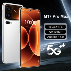 M17 Pro Max 5G Smartphone Android 15 7800mAh Large Battery Dual SIM Dual Standby Face Unlock Supported Deca Core 108MP HD French
