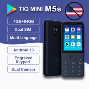MINI M5s Mobile Phone With Engraved Hebrew Keypad 4G Dual SIM 4GB+64GB Google Play Android Touch Button Phone