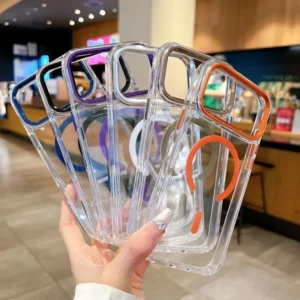 Magnetic Clear Hard Shockproof Phone Case for iPhone 18 17 16e 15 14 13 12 11 Pro Max S26 Ultra S25 Plus Wireless Charge Cover