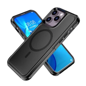 Matte Rugged Shockproof Wireless Charging Hard Case for iPhone 16 15 14 13 12 Pro Max Strong Magnetic Mobile Phone Cover